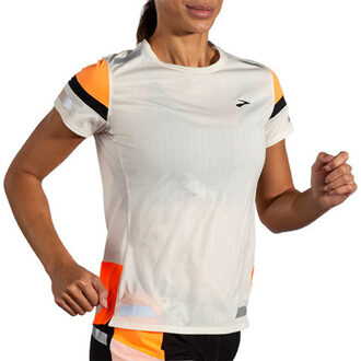 Brooks Run Visible T-Shirt 2.0 Dames oranje/wit - M