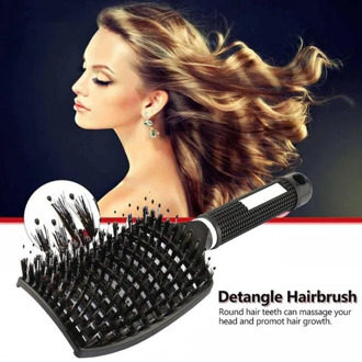 Brosse demelante cheveux crepus Hairdressing Head Massage Haarborst brushie Bristle Combs Brushes Comb Brush Boar For Hair P4H5