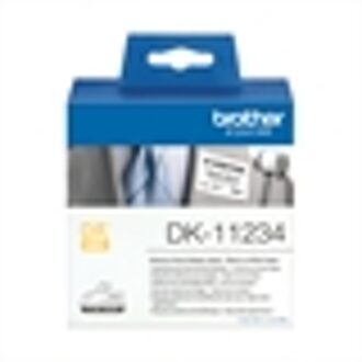 Brother DK- 11234 zelfklevende naambadge lables zwart op wit (origineel)