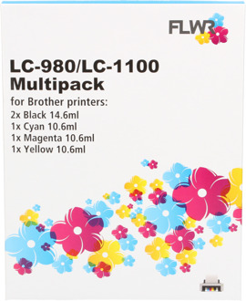 Brother FLWR Brother LC-980 / LC-1100 Multipack zwart en kleur cartridge