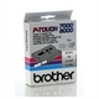 Brother Gloss Laminated Labelling Tape - 12mm, Black/Clear labelprinter-tape TX