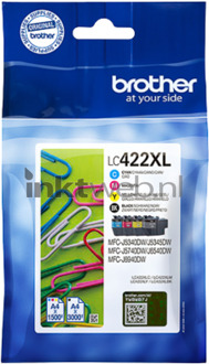 Brother inktcartridge, 1.500 - 3.000 pagina's, OEM LC-422XLVAL, 4 kleuren