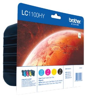 Brother Inktcartridge Brother LC-1100HYVALBP zwart + 3 kleuren
