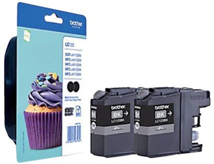 Brother Inktcartridge Brother LC-123BKBP2 zwart 2x