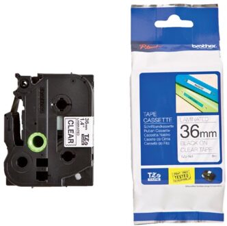 Brother Labeltape Brother P-touch TZE-161 36mm zwart op transparant