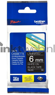 Brother Labeltape Brother P-touch TZE-315 6mm wit op zwart