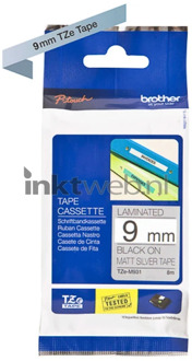Brother Labeltape Brother TZe, TZ TZe-M921 Tapekleur: Zilver (mat) Tekstkleur:Zwart 9 mm 8 m