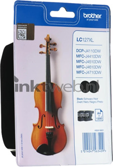 Brother LC-127XL 2-pack zwart cartridge