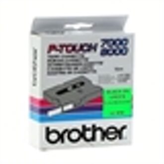 Brother TX-D31 tape zwart op neon groen 12mm x 15m (origineel)