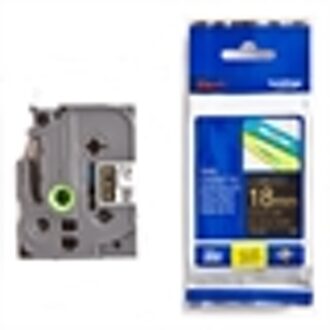 Brother TZe-344 tape goud op zwart 18mm x 8m (origineel)