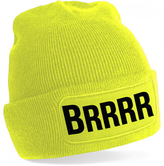 Brrrr muts - unisex - one size - geel - apres-ski muts One size