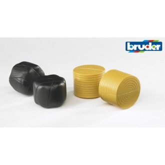 bruder 2345 4 round hay bales 2 pcs. Sorted black, ockery Multikleur