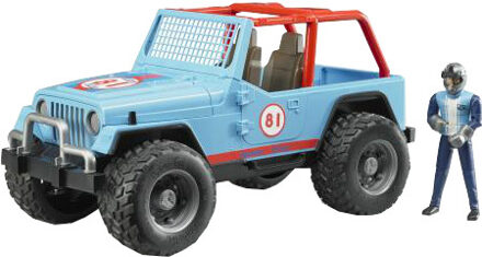 bruder Jeep Cross Country racer met bestuurder - blauw