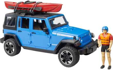 bruder Jeep Wrangler Rubicon Unlimited met kajak en figuur Modelvoertuig