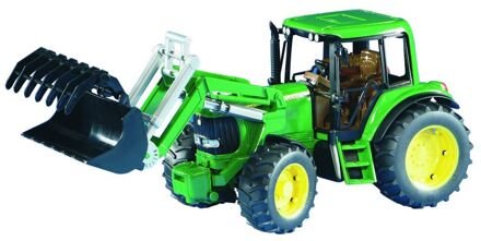 bruder John Deere tractor met frontlader Blauw