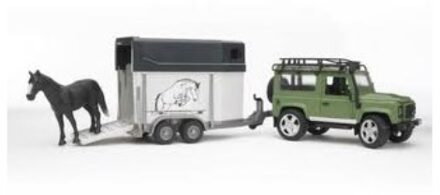 bruder Landrover Defender met trailer