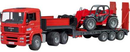 bruder MAN TGA LKW Tieflader, Manitou Teleskop. Multikleur