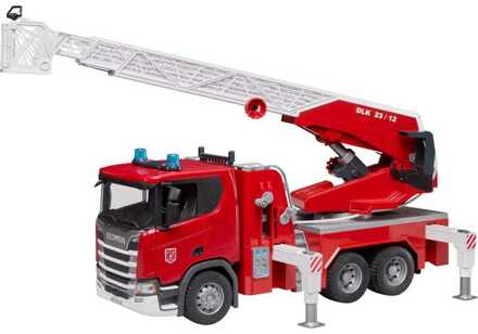 bruder Scania Super 560R brandweerwagen met ladder, waterpomp en licht en geluid Modelvoertuig