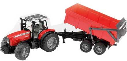bruder Tractor Massey Ferguson Met Aanhanger (3482045) Rood