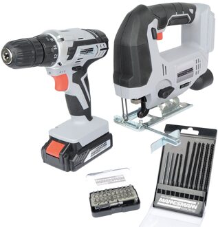 Brüder Mannesmann Accucombigereedschapsset 20 V Multikleur