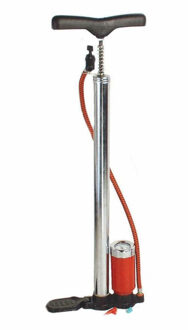 Brüder Mannesmann Bruder Mannesmann Fietspomp handpomp - 7 bar - aluminium - manometer - Fietspompen Zilverkleurig