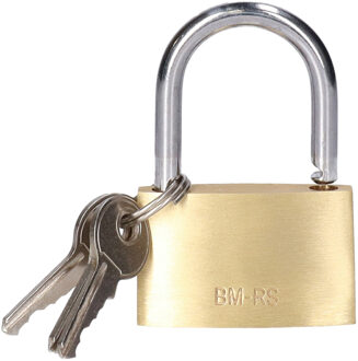 Brüder Mannesmann Bruder Mannesmann Hangslot met 3 sleutels - 40 mm - messing - kofferslot - Hangsloten Bruin