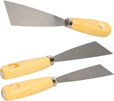 Brüder Mannesmann Bruder Mannesmann Plamuurmessen set 3-delig - 40 mm - 50 mm - 60 mm - staal - hout - Plamuurmessen