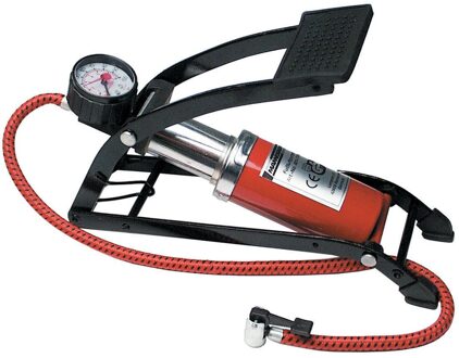 Brüder Mannesmann Bruder Mannesmann Voetpomp - rood - 5 bar - 1 cilinder - 600 mm luchtslang - Fietspompen
