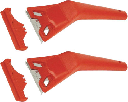 Brüder Mannesmann Glasschraper - 2x - verfkrabber - verwisselbaar blad - kunststof handvat en beschermkap - universeel
