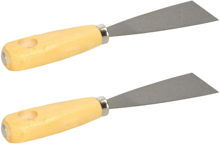 Brüder Mannesmann Plamuurmes - 2x - werkbreedte 50 mm - conisch geslepen staal - houten greep