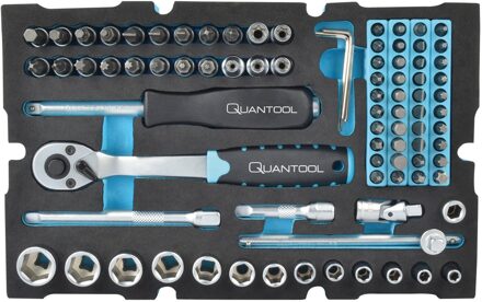 Brüder Mannesmann Quantool dopsleutelset 85 dlg 1/4" inlay - Q25002