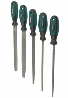 Brüder Mannesmann vijlenset - 5-delig - hoogwaardig koolstofstaal - 200mm vijllengte Zwart