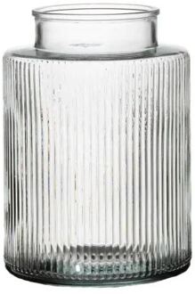 Brugge Vaas met motief Ø13xH18cm transparant