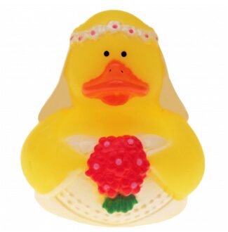 Bruid badeendje - rubber - 5 cm - Huwelijk/bruiloft cadeau