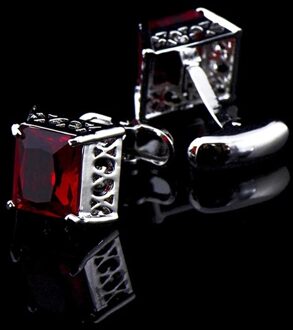 Bruidegom Business Mannen Manchetknopen Franse Shirt Hollow Out Manchetknopen Paars Violet Rood Zwart Blauw Crystal Manchetknopen Met Bag