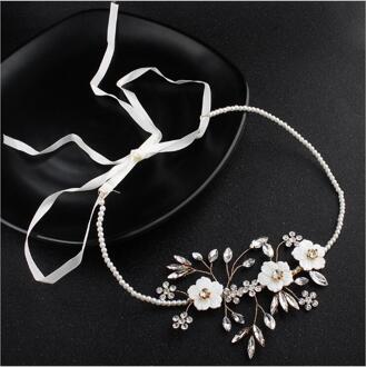 Bruids hoofdtooi Bruiloft diamond hoofddeksels handgemaakte parel hoofd met trouwjurk accessoires TS98