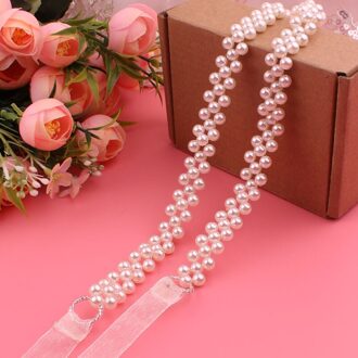 Bruids Riem Handgemaakte Parel Riem Organza Riem ivoor