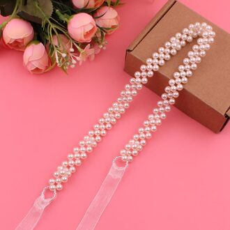 Bruids Riem Handgemaakte Parel Riem Organza Riem wit
