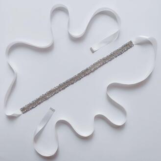 Bruids Riem Luxe Rhinestone Tailleband Riem Trouwjurk Accessoires bruiloft riem wit
