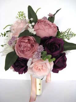 Bruidsboeket Bruidsboeket Bruiloft Bloemen Bruiloft Accessoires Mauve Plum Roze Blush Aubergine Zijde Bloem Home Decoratie Bridesmaid bouquet