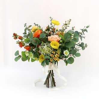 Bruidsboeket Kunstmatige Rozen Bruidsboeket voor Bruidsmeisjes Bruid Bruiloft Bloemen Bruidsboeket Huwelijk Accessoires Bos 1-BQ