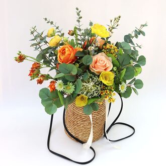 Bruidsboeket Kunstmatige Rozen Bruidsboeket voor Bruidsmeisjes Bruid Bruiloft Bloemen Bruidsboeket Huwelijk Accessoires Bos 1-BQB
