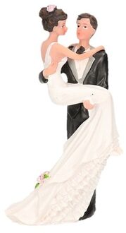 Bruidstaart decoratie bruidspaar - 10 cm - Trouwfiguurtjes - taart decoratie - poppetjes Multi