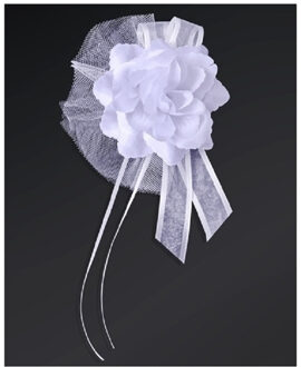 Bruiloft antenne linten wit 16x stuks - Auto bruiloft versieringen - Decoraties huwelijk