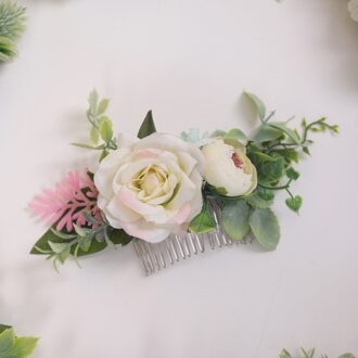 Bruiloft Bloem Haar Kam Romantische Wit Blauw Hoofddeksels Vrouwen Hoofddeksels Bruids Haaraccessoires Grils Ornamenten