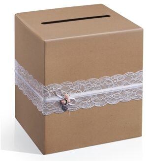 Bruiloft enveloppen box bruin - Feestdecoratievoorwerp