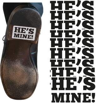 Bruiloft fun artikel - 10x - He is Mine sticker - voor onder je schoen - 5 x 5 cm - mini stickers