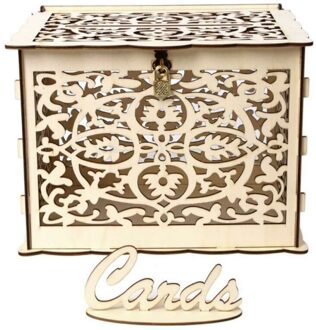 Bruiloft Houten Kaart Dozen Diy Huwelijkscadeau Uitnodiging Kaart Doos Verjaardagsfeestje Decoratie Spaarpot Thuis Leveringen &