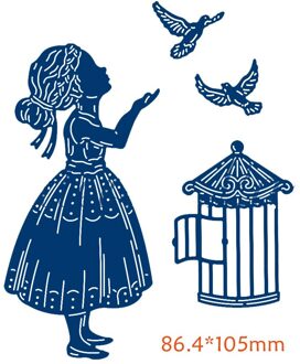 Bruiloft Meisje Brandweerman Bruid Stansmessen Diy Scrapbooking Fotoalbum Embossing Voor Card Maken Levert Handcraft H3153 cage girl