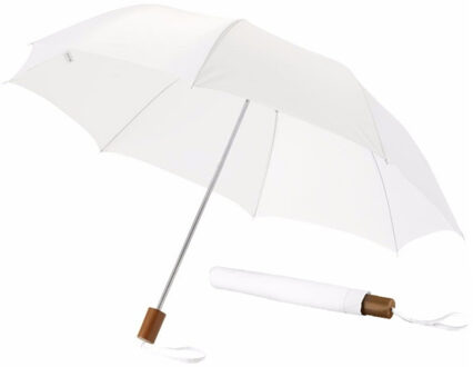 Bruiloft paraplu bruid/bruidegom - 2x - wit - opvouwbaar - compact - dia 93 cm